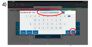 VIN automatically populates, select OK