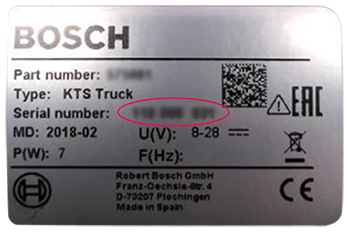 VCI Serial number location
