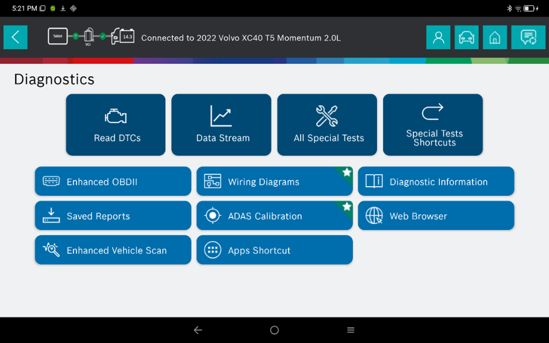 Diagnostics menu refresh