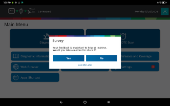 Fig 2 – Customer feedback survey prompt